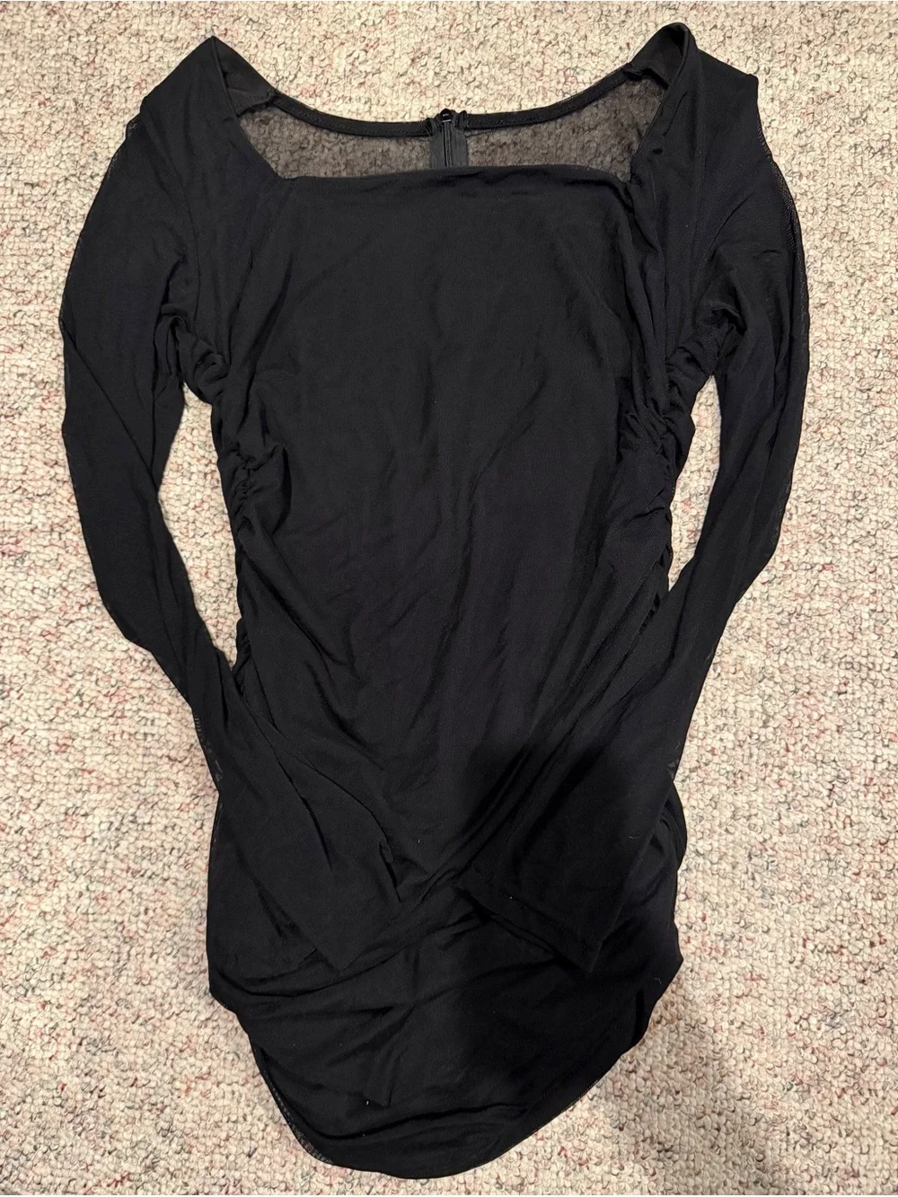 Classic Black Sheer Sleeve Women's Dress - Unbranded